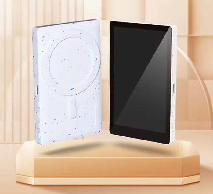 Trådlös magnetisk monitorskärm för vloggar – Selfieskärm för smartphone, inspelning & livestreaming | Justerbar & bärbar, vit, svart