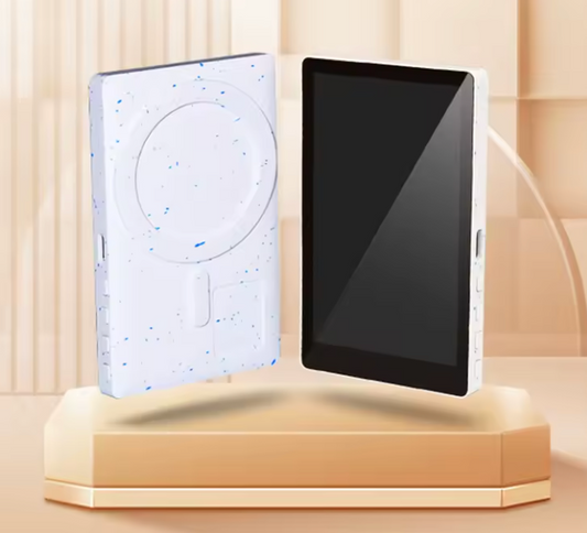 Trådlös magnetisk monitorskärm för vloggar – Selfieskärm för smartphone, inspelning & livestreaming | Justerbar & bärbar, vit, svart