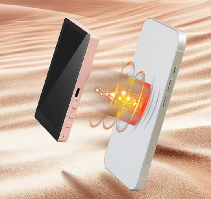 Trådlös magnetisk monitorskärm för vloggar – Selfieskärm för smartphone, inspelning & livestreaming | Justerbar & bärbar, vit, svart